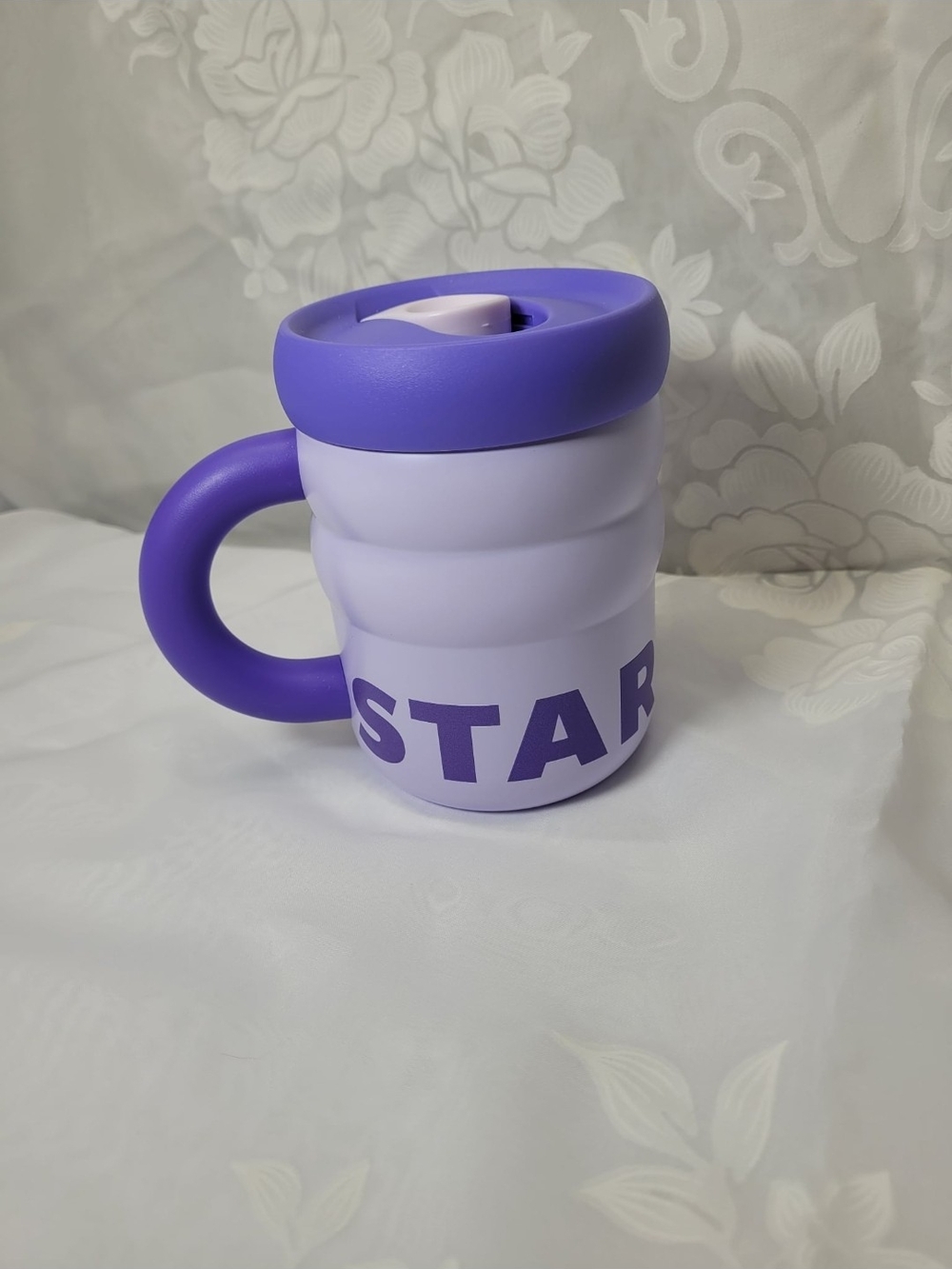 NWT Starbucks Purple Ripple Textured Mug 12oz